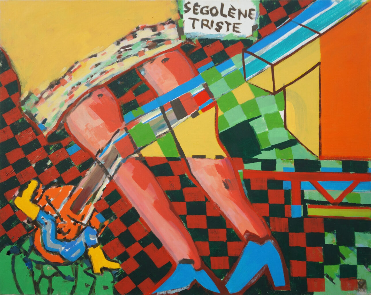 Huile sur toile, peinture contemporaine, abstraction personnage Ségolène