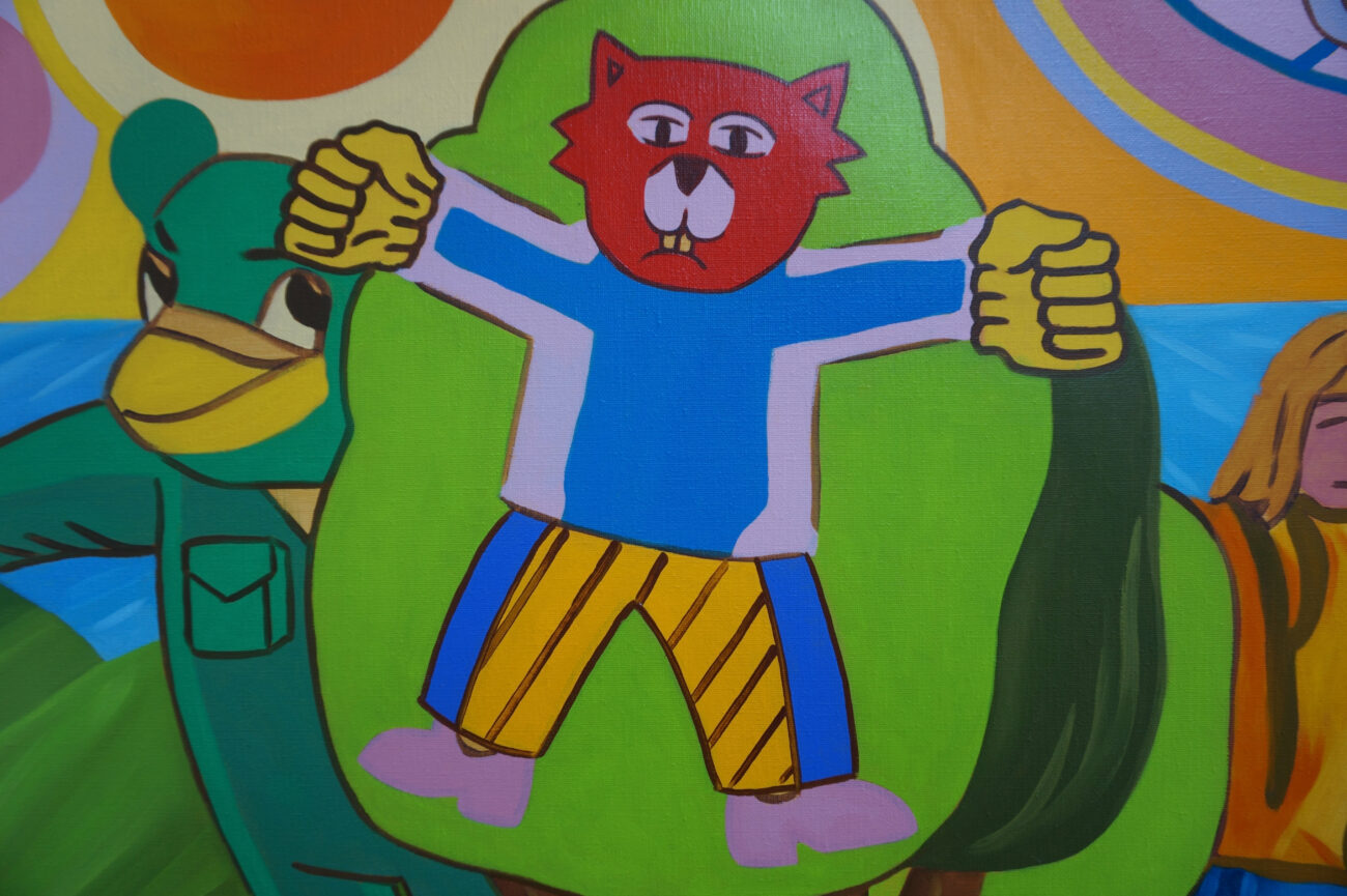 Détail de la peinture "Cette époque déjà lointaine".