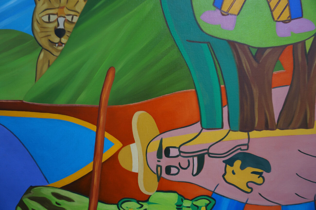 Détail de la peinture "Cette époque déjà lointaine".