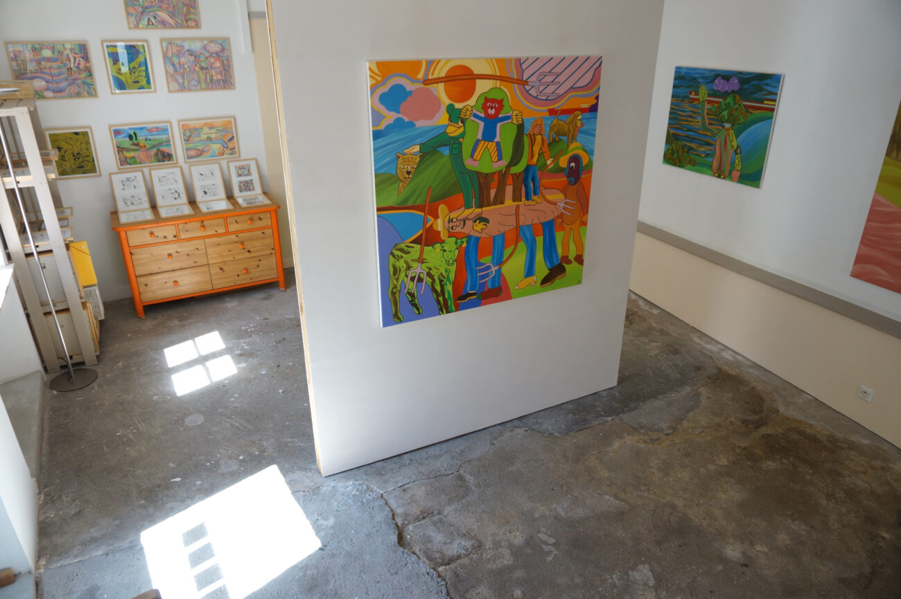 Exposition de peintures à l'atelier de Benoit Andro été 2025.
