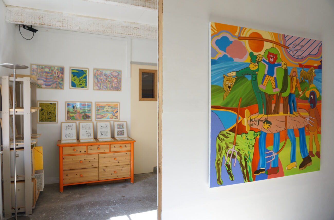 Exposition de peintures à l'atelier de Benoit Andro été 2025.