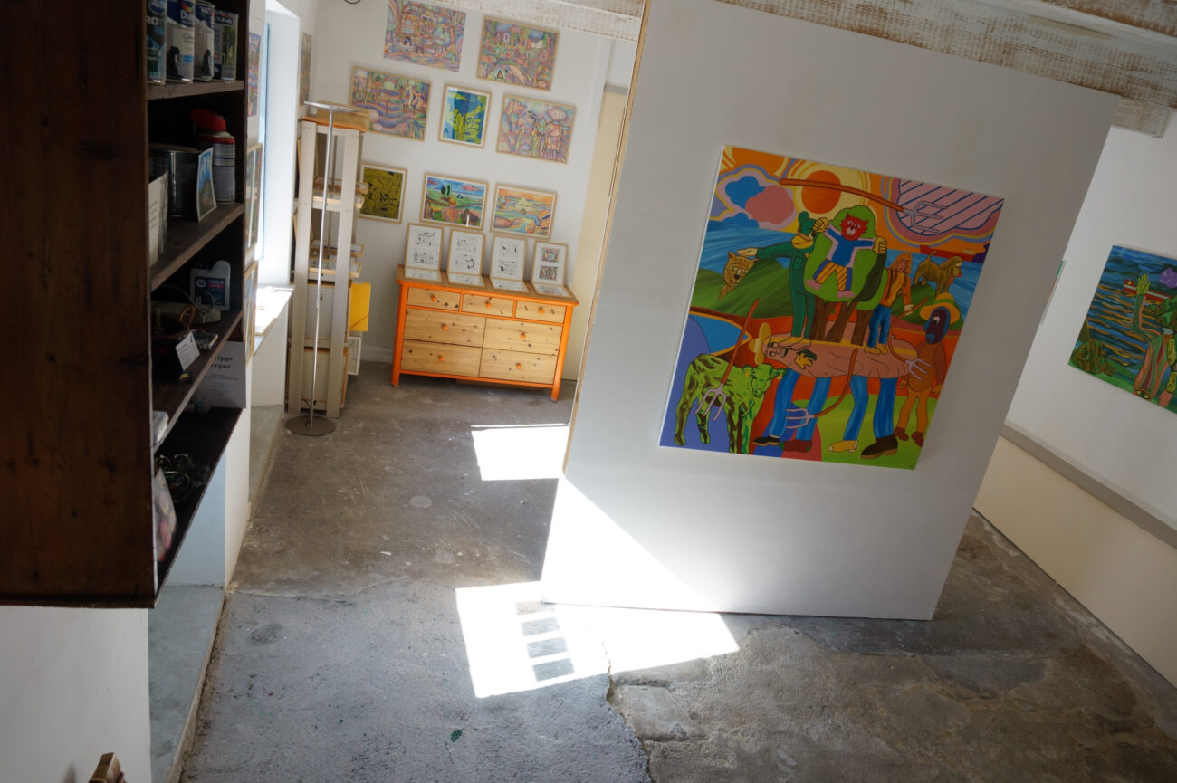 Exposition de peintures à l'atelier de Benoit Andro été 2025.