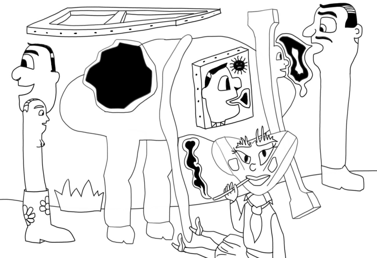 dessin esquisse de benoit andro avec personnages