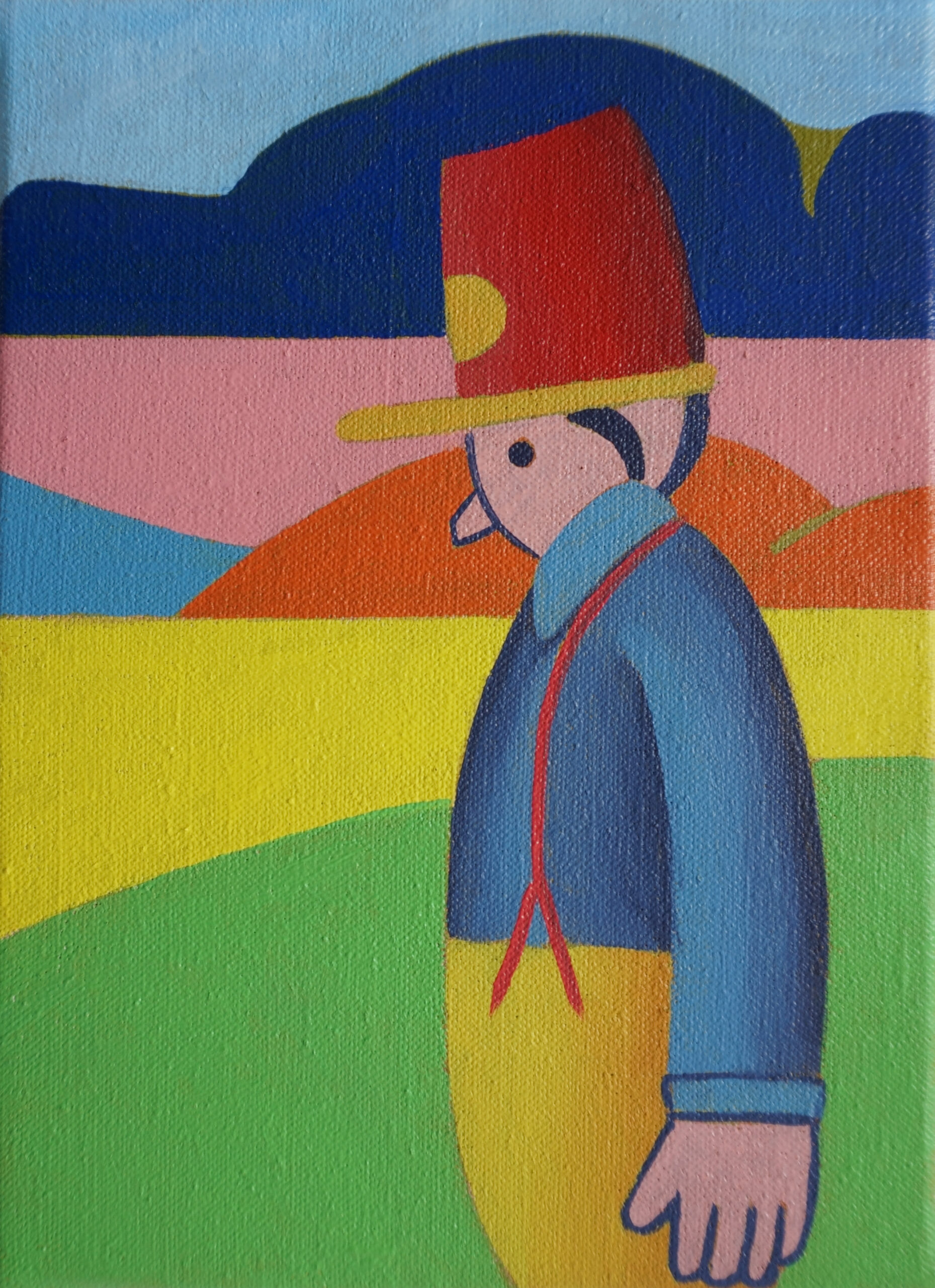 benoit andro, huile sur toile, petit format, peinture figurative intitulée petit garçon