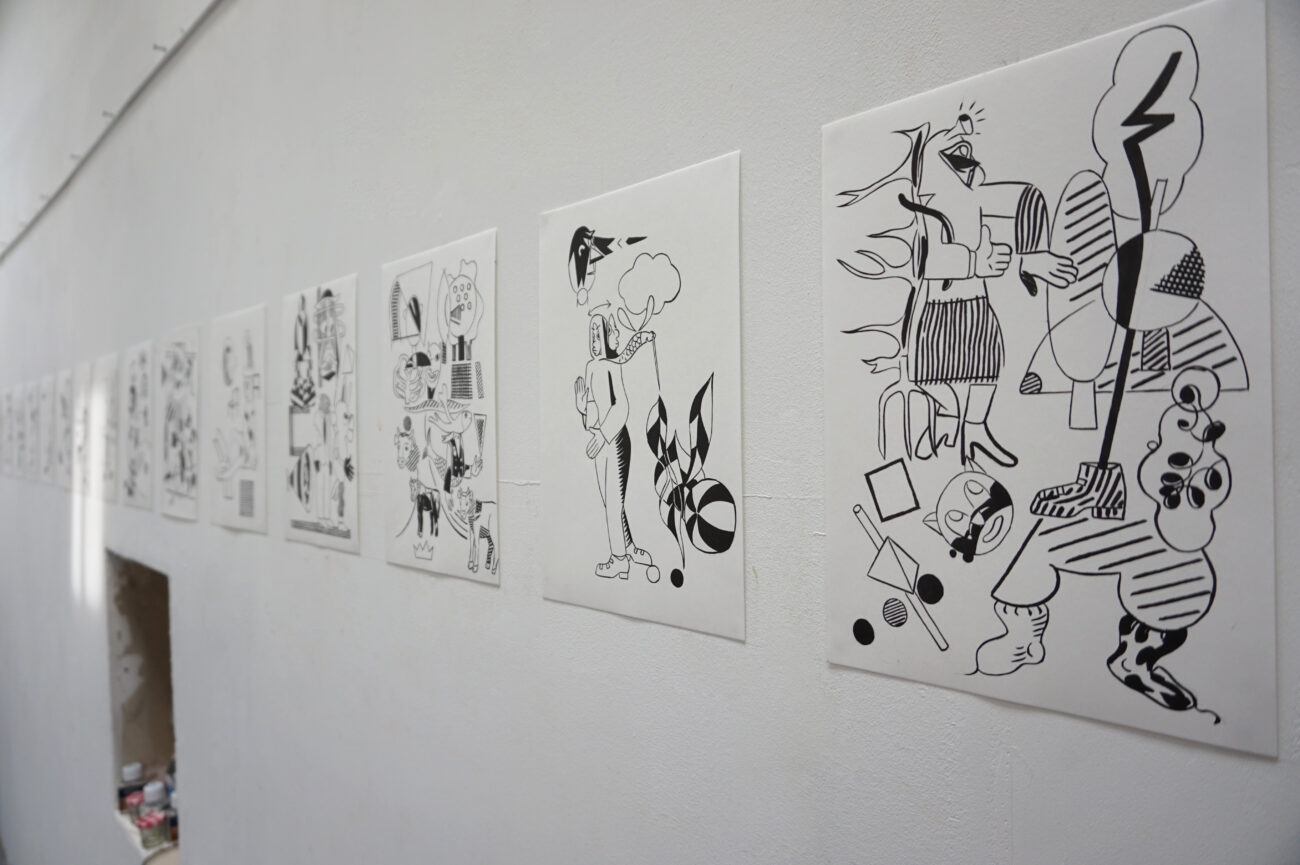 dessins libres réalisés lors de l'exposition d'été 2026 benoit andro