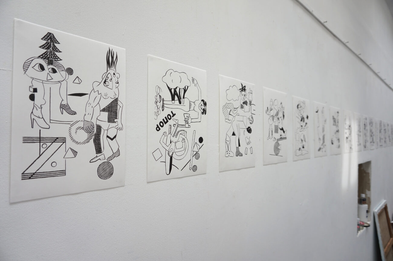 dessins libres réalisés lors de l'exposition d'été 2026 benoit andro